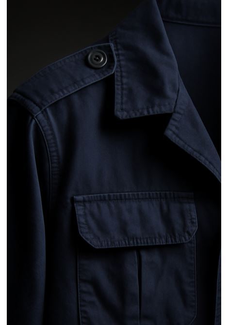 Giubbotto Field Jacket Uomo Blu Navy in Cotone - Paolo Pecora Milano PAOLO PECORA | Giubbotti | O011 00726685